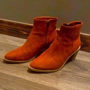 Burnt orange booties